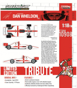 Die Cast X - Diecast Model Cars | GreenLight to Release Family/Indy Approved 1:18 Dan Wheldon Tribute Car