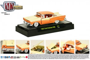 Auto-Thentics Release 31 - 1957 Ford Fairlane 500 - Coral Sand body with Colonial White middle and Gold spear - Final Image