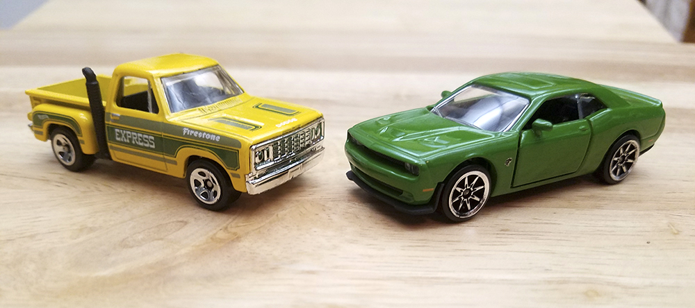Die Cast X - Diecast Model Cars | Diecast Head-to-Head: Majorette Hellcat Challenger vs Hot Wheels Lil Red* Express